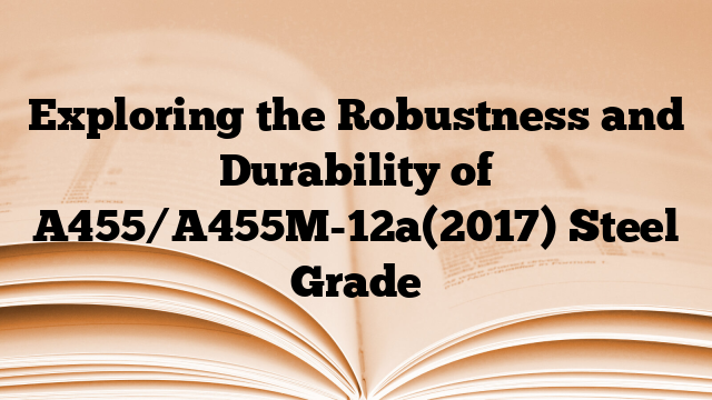 Exploring the Robustness and Durability of A455/A455M-12a(2017) Steel Grade